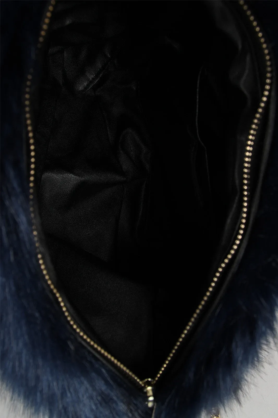 Two Tone Faux Fur Cross Body Bag