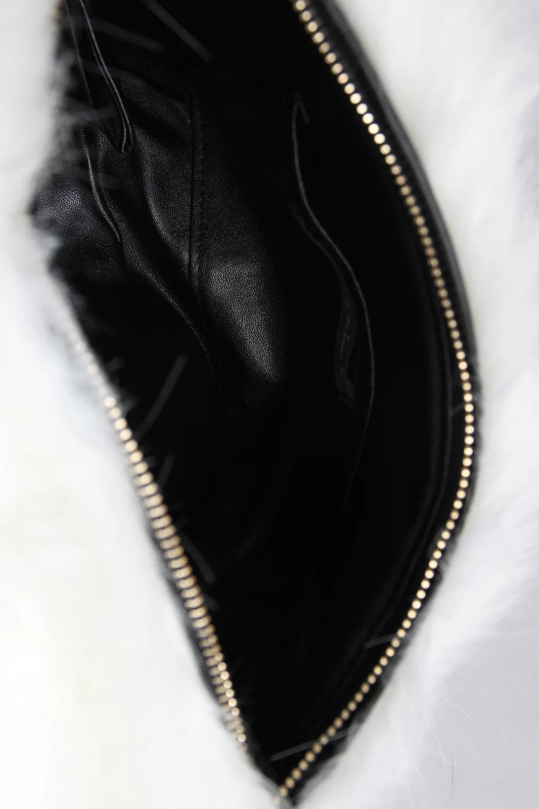 Two Tone Faux Fur Cross Body Bag