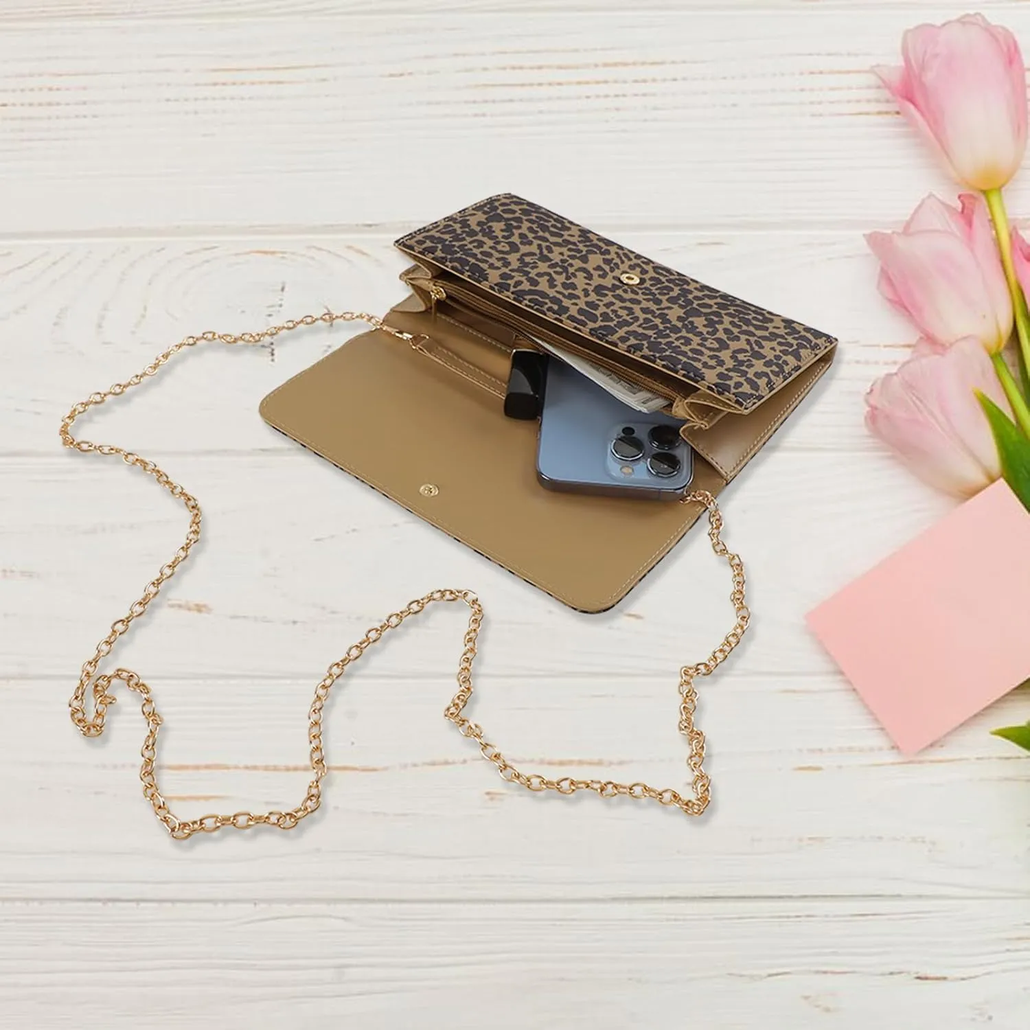 U U Crossbody Bags for Women, Handbags Cell Phone Wallet Small Purse with Credit Card Slots and Removebale Chain