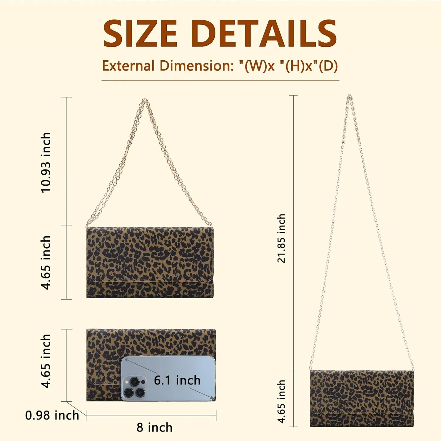 U U Crossbody Bags for Women, Handbags Cell Phone Wallet Small Purse with Credit Card Slots and Removebale Chain
