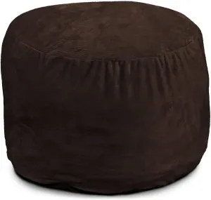ULTIMATE SACK Bean Bag Chair Footstool Ottoman; Foam Filled Furniture, Machine Washable Covers, Double Stitched Durable Inner Liner, Multiple Colors & Fabrics Available. (Brown Fur)