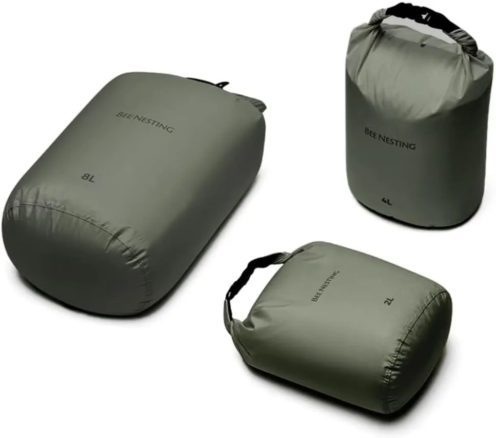 Ultralight Dry Bag Set for Backpacking, Waterproof Dry Sack for Camping, Hiking, Motorcycle, Lightweight Stuff Sack Set of 3 Pack