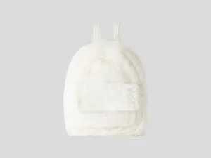 Unisex Faux Fur Backpack with Flap Front Pocket