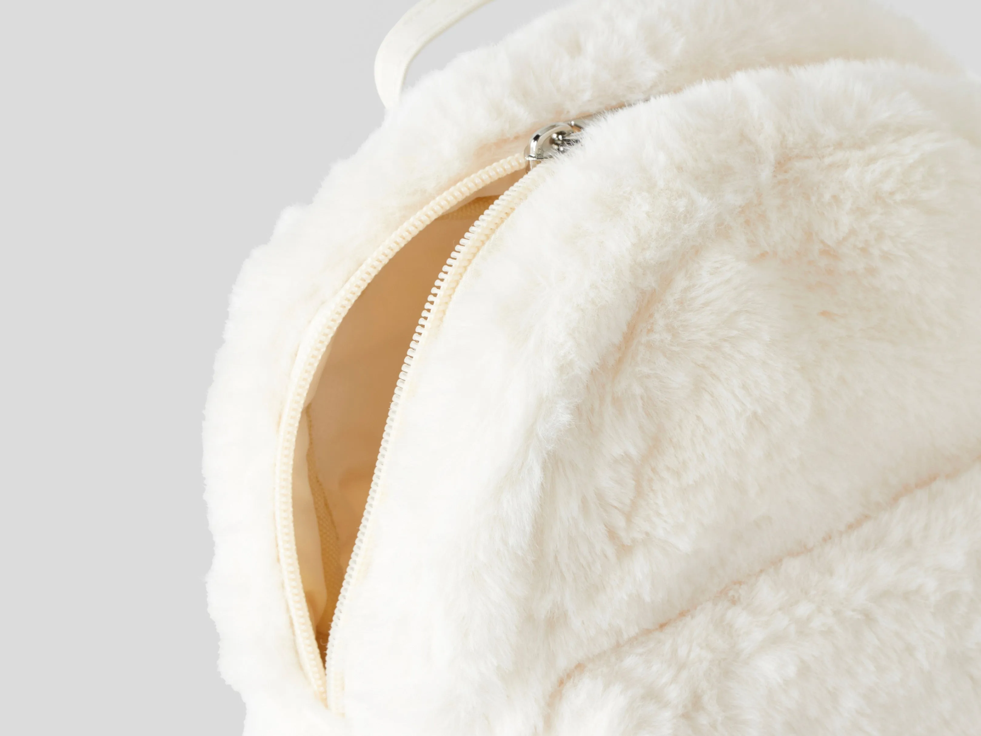 Unisex Faux Fur Backpack with Flap Front Pocket