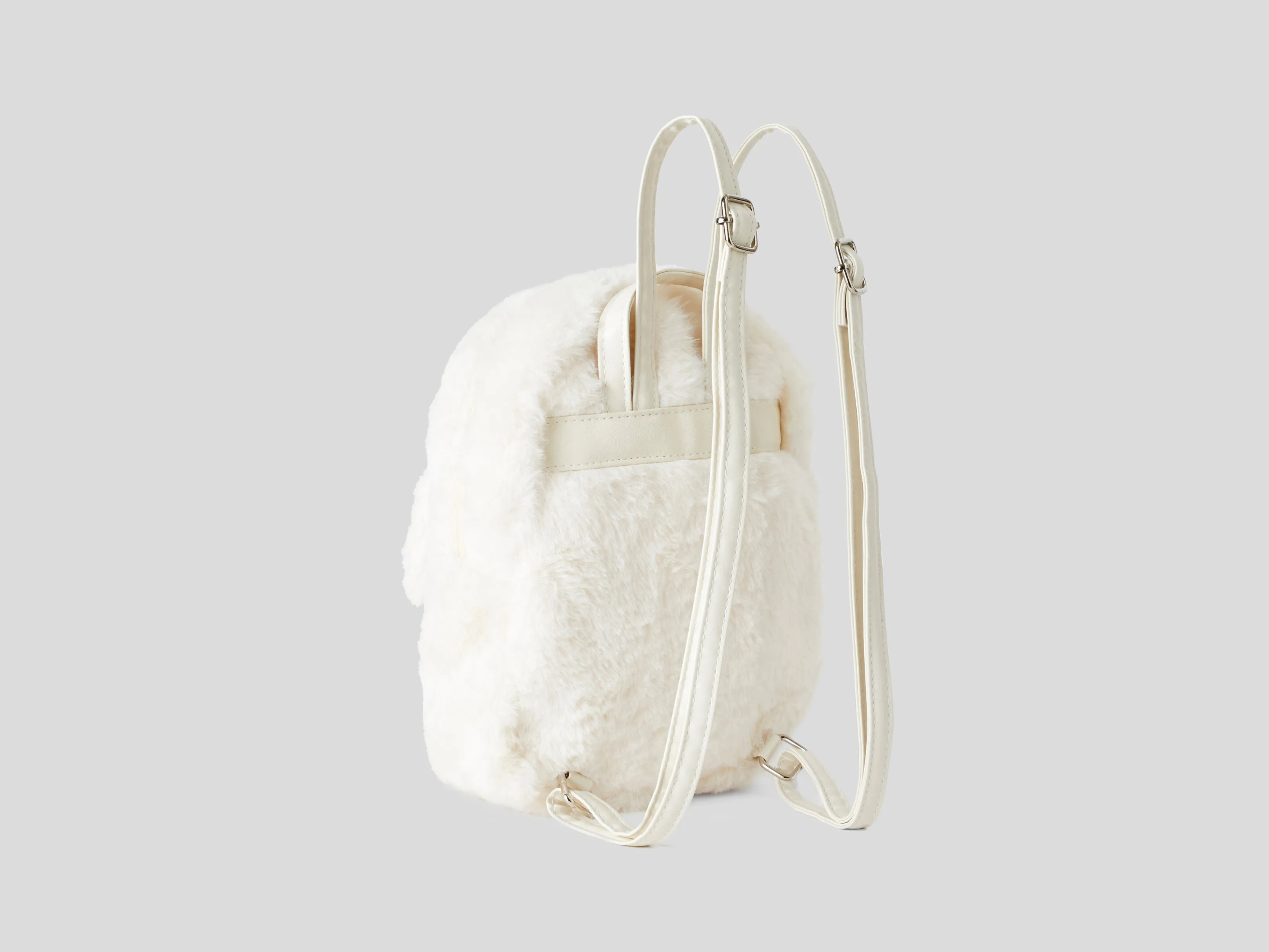 Unisex Faux Fur Backpack with Flap Front Pocket