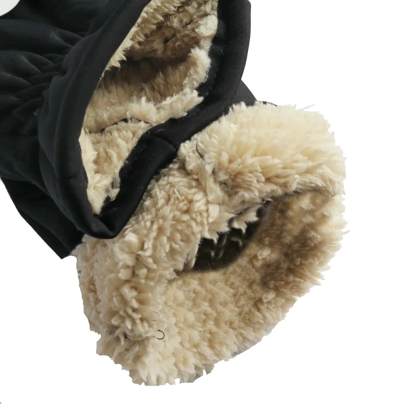 Unisex Thermal Winter Gloves and Beanie Set with Polar Fleece Lining- Black