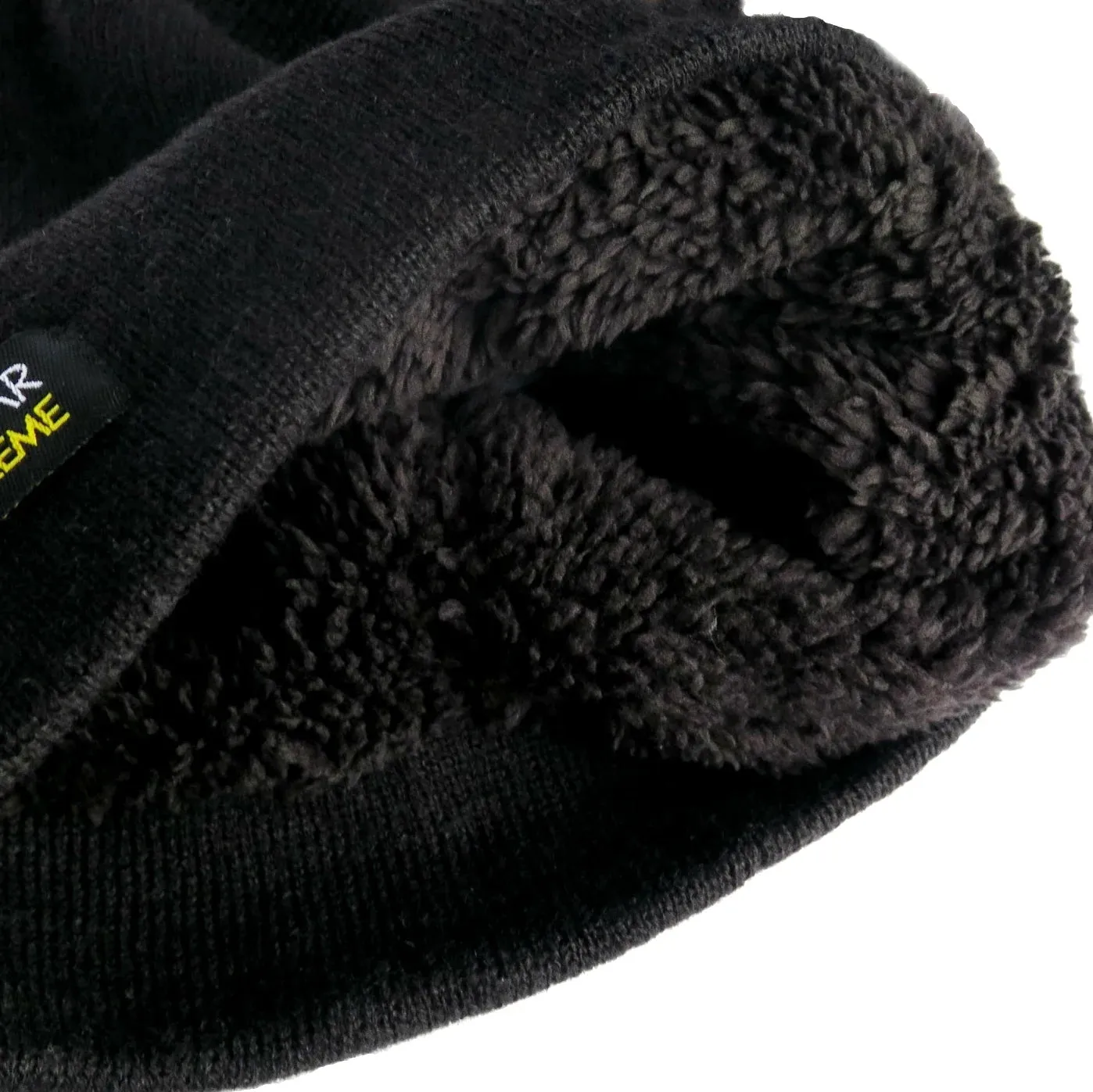 Unisex Thermal Winter Gloves and Beanie Set with Polar Fleece Lining- Black