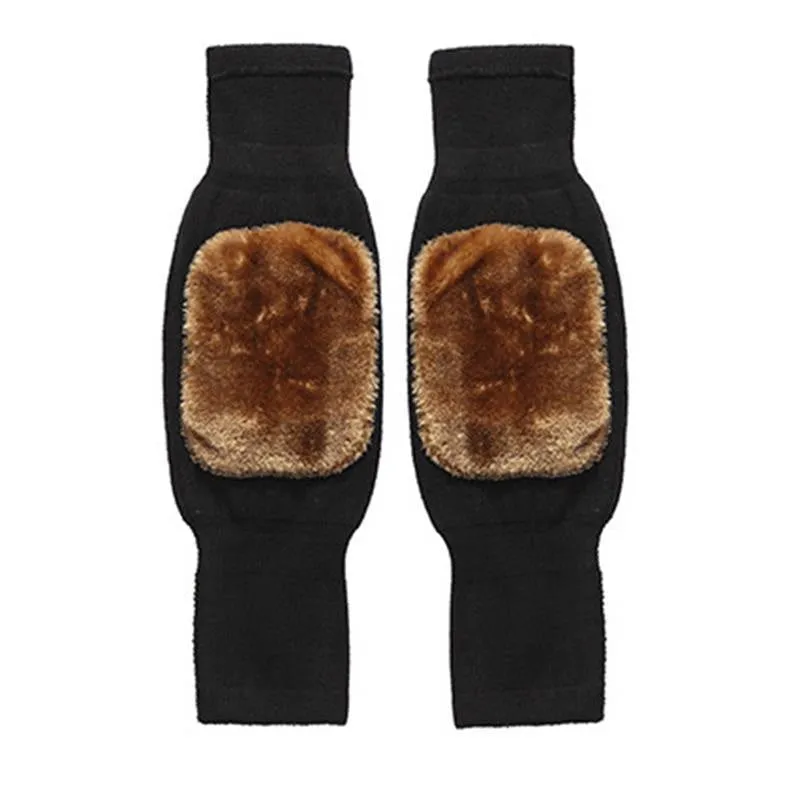 Universal Cold Protection Thickened Faux Furred Knee Pads