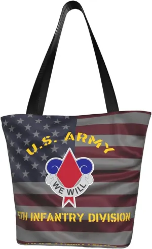 Us Army 5th Infantry Division Fashion Shoulder Bag Large Capacity For Man Or Woman