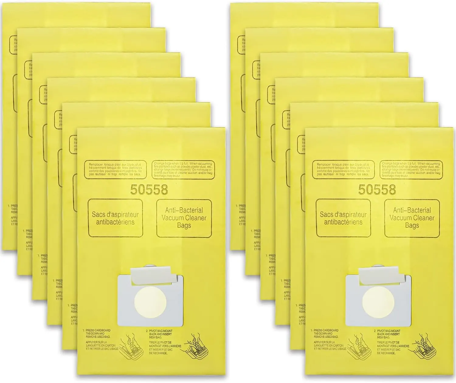 Vacuum Bags Replacement for Kenmore Canister C/Q 5055 50555 50557 50558 and Pana·sonic Type C-5 C-18 Vacuums - Premium Vacuum Cleaner Dust Bag - 12 Pack