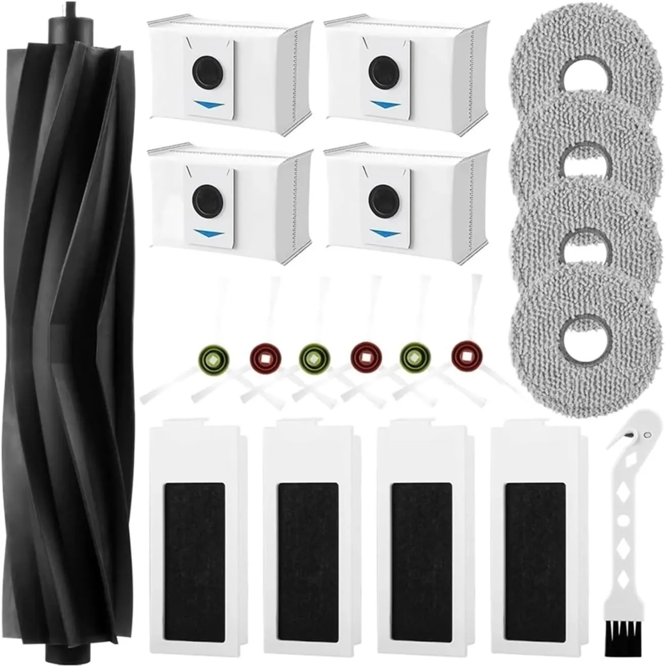 Vacuum Replacement Parts, Compatible with ECOVACS DEEBOT T20 Omni / T20e Omni / T20 Max / T20 Pro Main Side Brush Hepa Filter Mop Cloth Dust Bags Parts