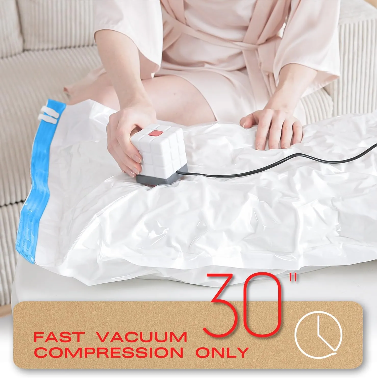 Vacuum Seal Bags for Clothing, 22 Pack Vacuum Storage Bags (4 Jumbo, 4 Large, 4 Medium, 6 Small, 4 Roll) for Clothes Comforters, Travel Space Saver Bag with Compact Electric Pump (2025 Upgrade)
