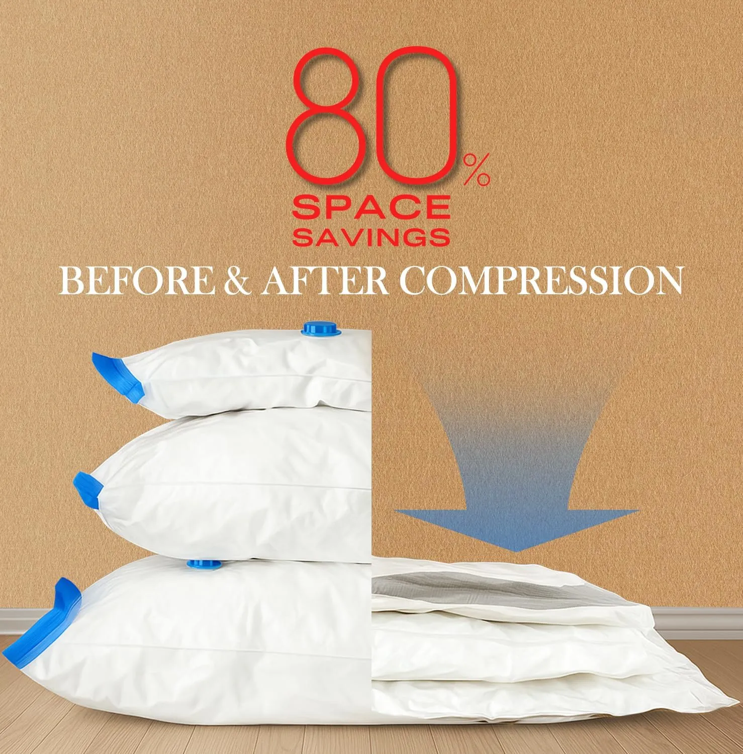 Vacuum Seal Bags for Clothing, 22 Pack Vacuum Storage Bags (4 Jumbo, 4 Large, 4 Medium, 6 Small, 4 Roll) for Clothes Comforters, Travel Space Saver Bag with Compact Electric Pump (2025 Upgrade)