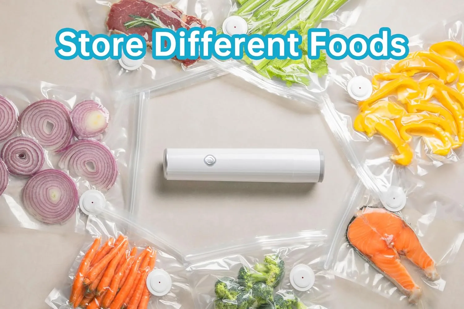 Vacuum Sealer Bags for Food, 12 PCS Reusable Sous Vide Bags BPA Free, Vacuum Zipper Bag with Universal Air Valve, Food Storage Bag for Meal Prep, Dishwasher Microwave & Freezer Safe