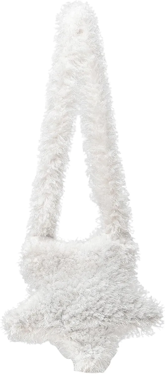 Verdusa Women's Fuzzy Crossbody Tote Bags Furry Shoulder Bag Purse Handbag