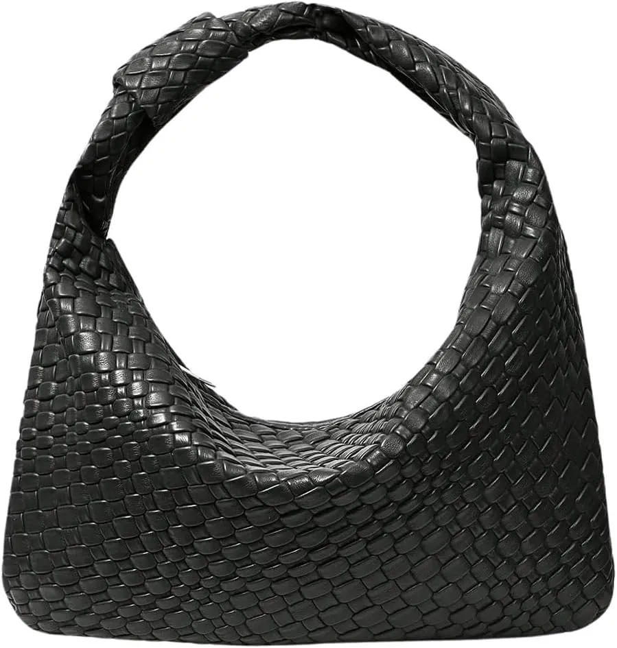 Verdusa Women's Hobo Bags Zipper Handbags Knot Strap Leather Shoulder Bag Evening Clutch Purse