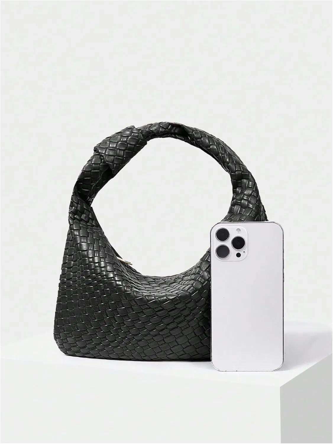 Verdusa Women's Hobo Bags Zipper Handbags Knot Strap Leather Shoulder Bag Evening Clutch Purse