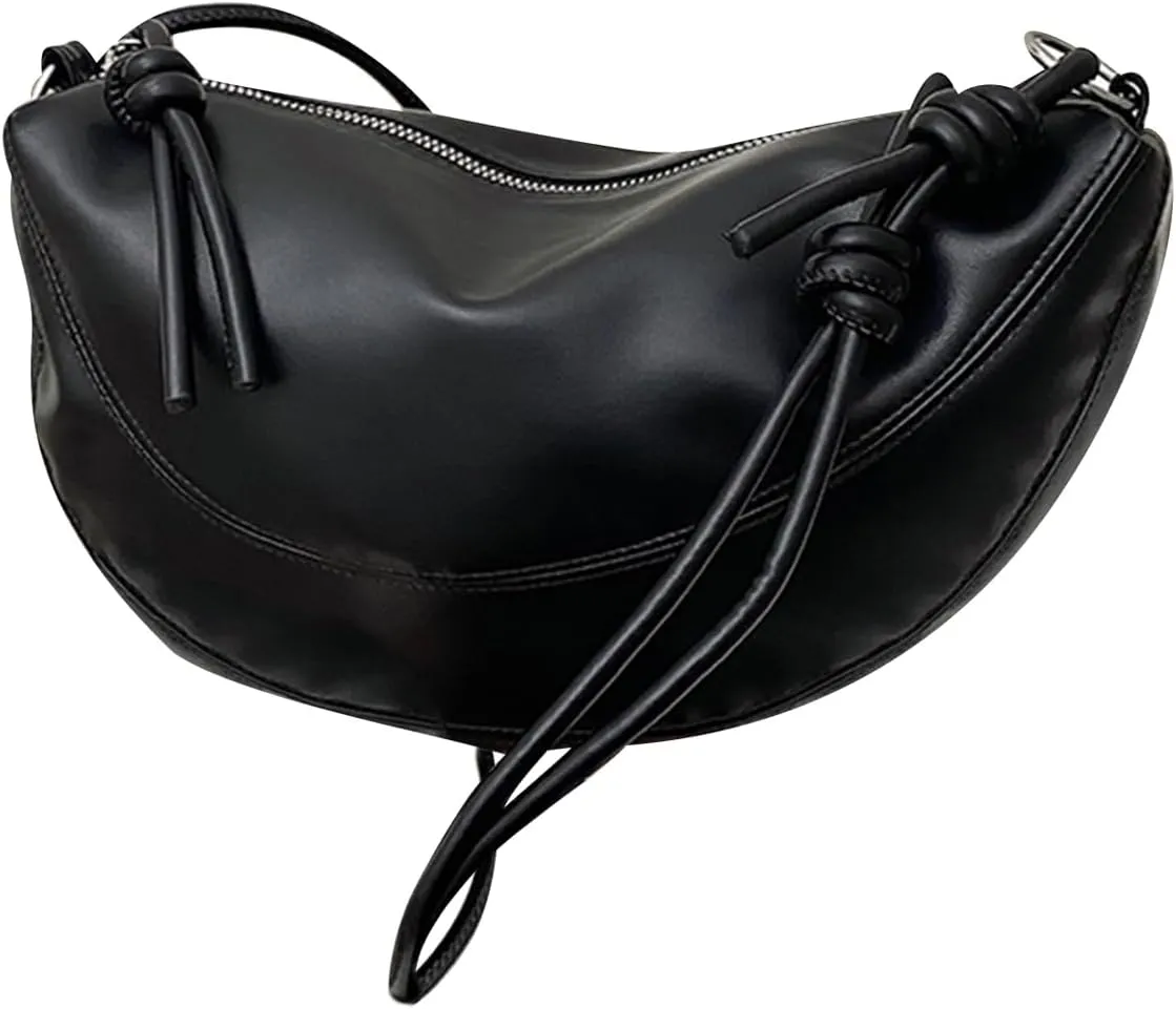 Verdusa Women's Hobo Crescent Handbag PU Leather Shoulder Bag Purse with Zipper