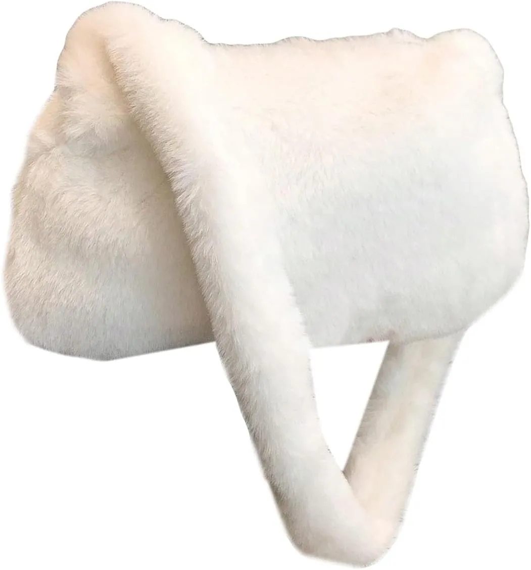 Verdusa Women's Plush Leopard Underarm Shoulder Bags Faux Fur Fuzzy Top Handle Bag