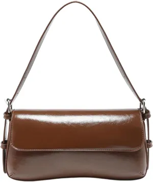 Verdusa Women's Retro Faux Oiled Leather Tote Handbag Flap Underarm Shoulder Bags