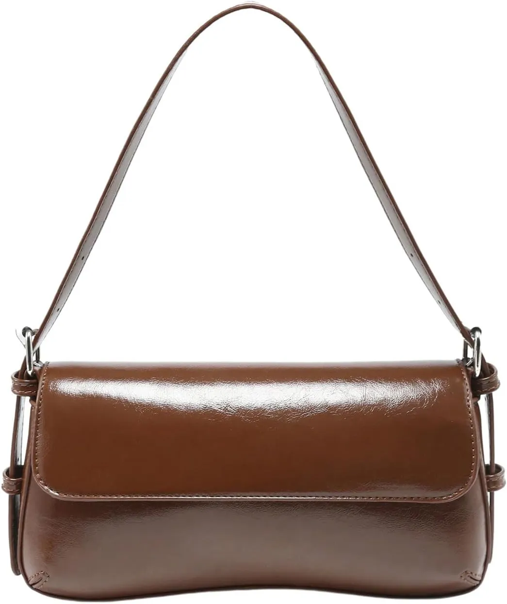 Verdusa Women's Retro Faux Oiled Leather Tote Handbag Flap Underarm Shoulder Bags