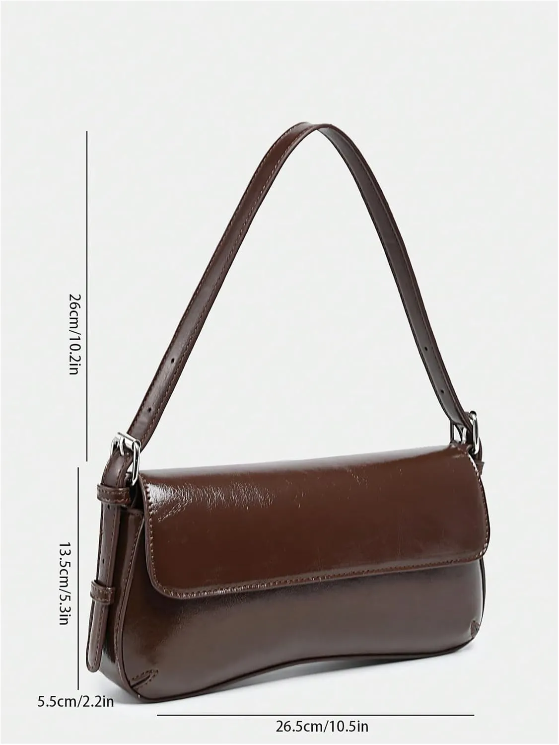 Verdusa Women's Retro Faux Oiled Leather Tote Handbag Flap Underarm Shoulder Bags