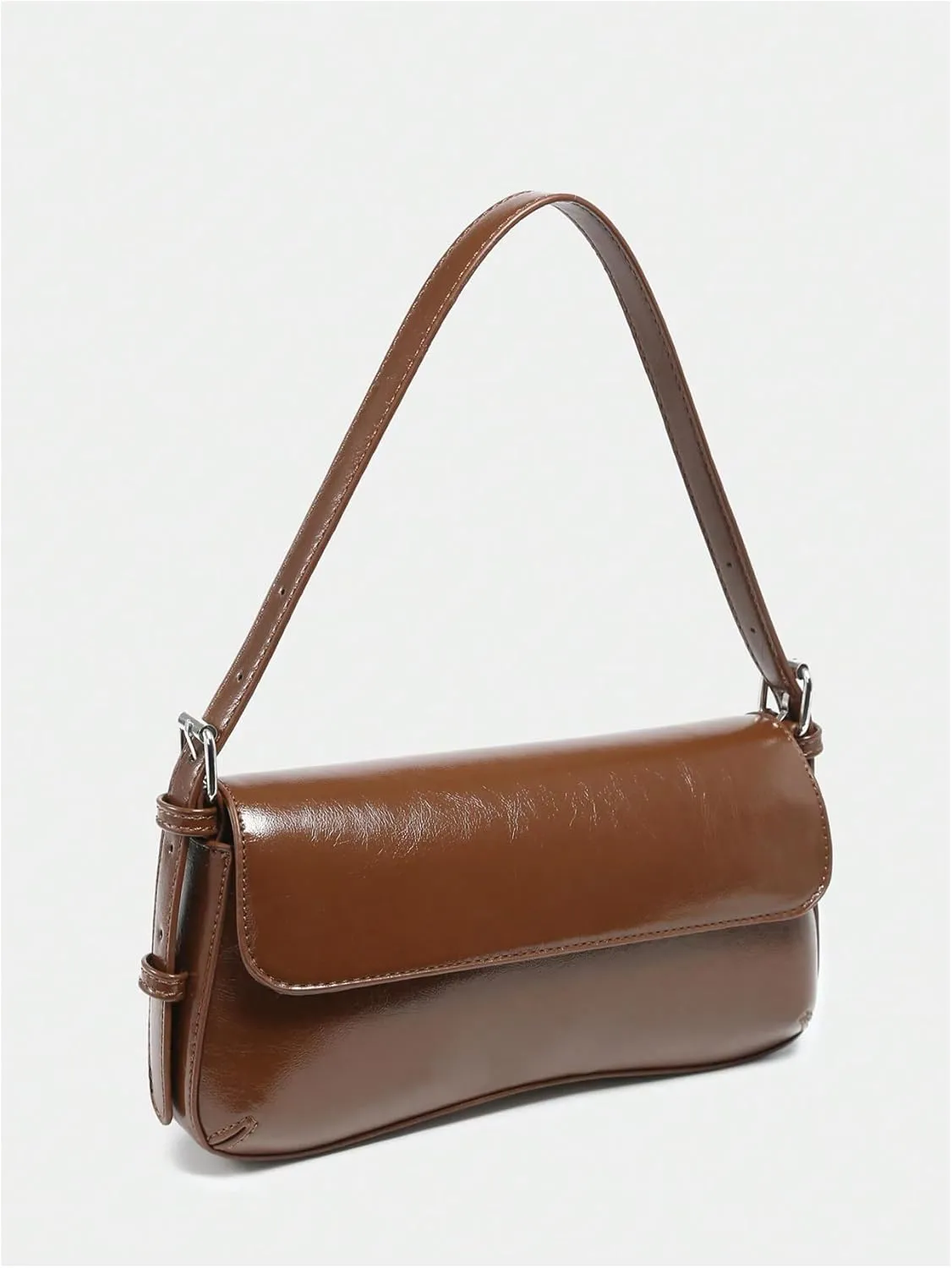 Verdusa Women's Retro Faux Oiled Leather Tote Handbag Flap Underarm Shoulder Bags