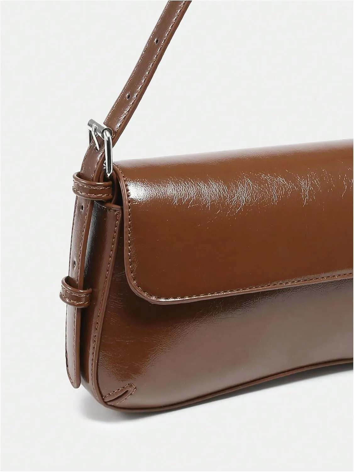 Verdusa Women's Retro Faux Oiled Leather Tote Handbag Flap Underarm Shoulder Bags