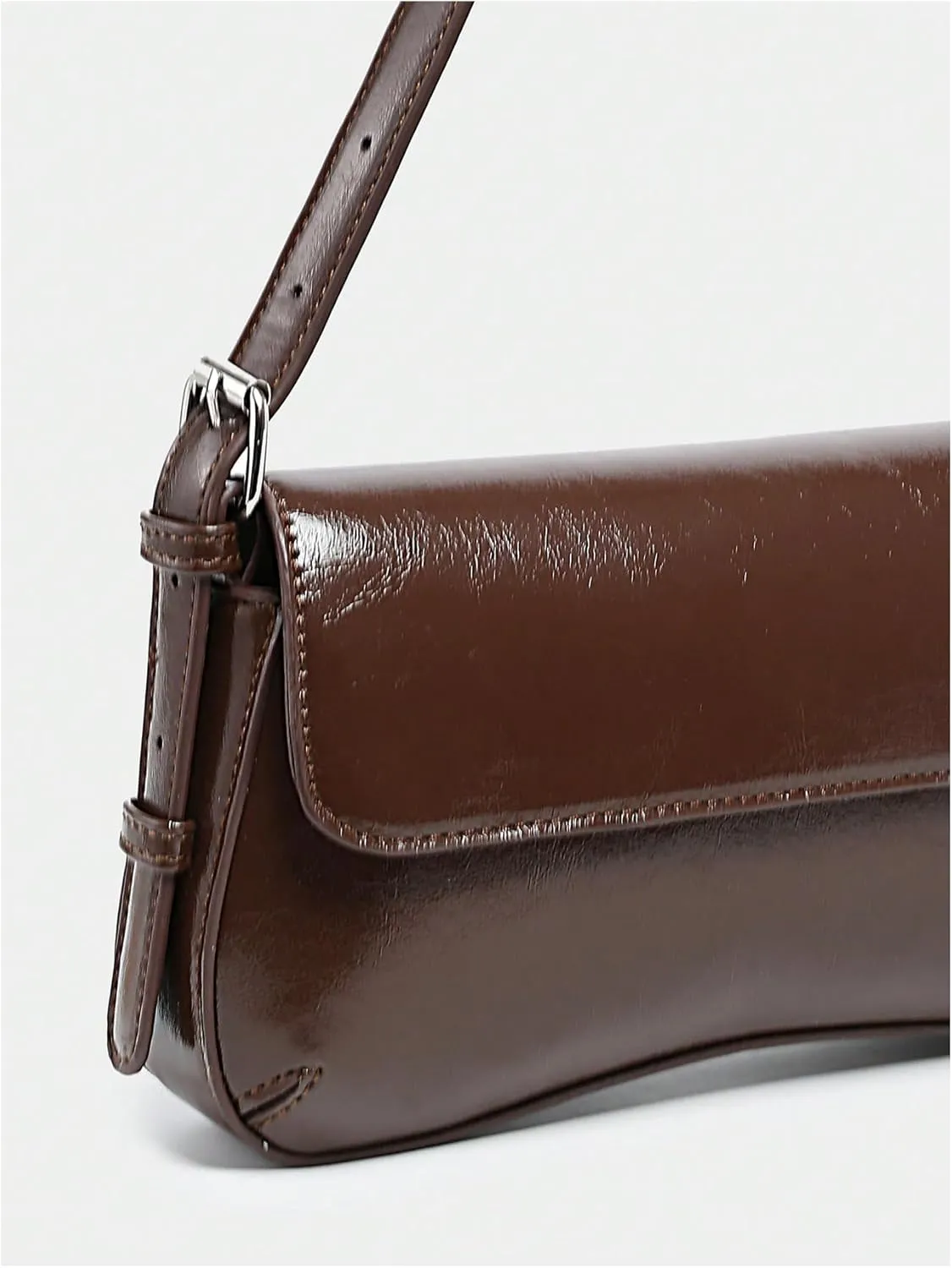 Verdusa Women's Retro Faux Oiled Leather Tote Handbag Flap Underarm Shoulder Bags
