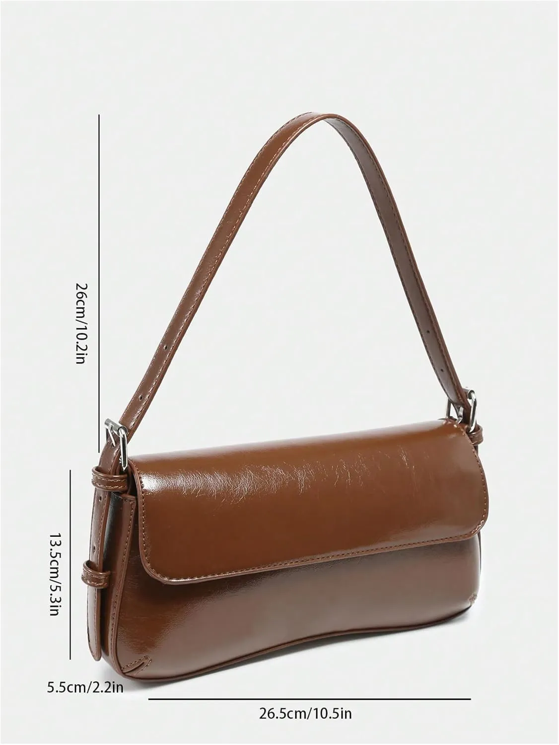 Verdusa Women's Retro Faux Oiled Leather Tote Handbag Flap Underarm Shoulder Bags