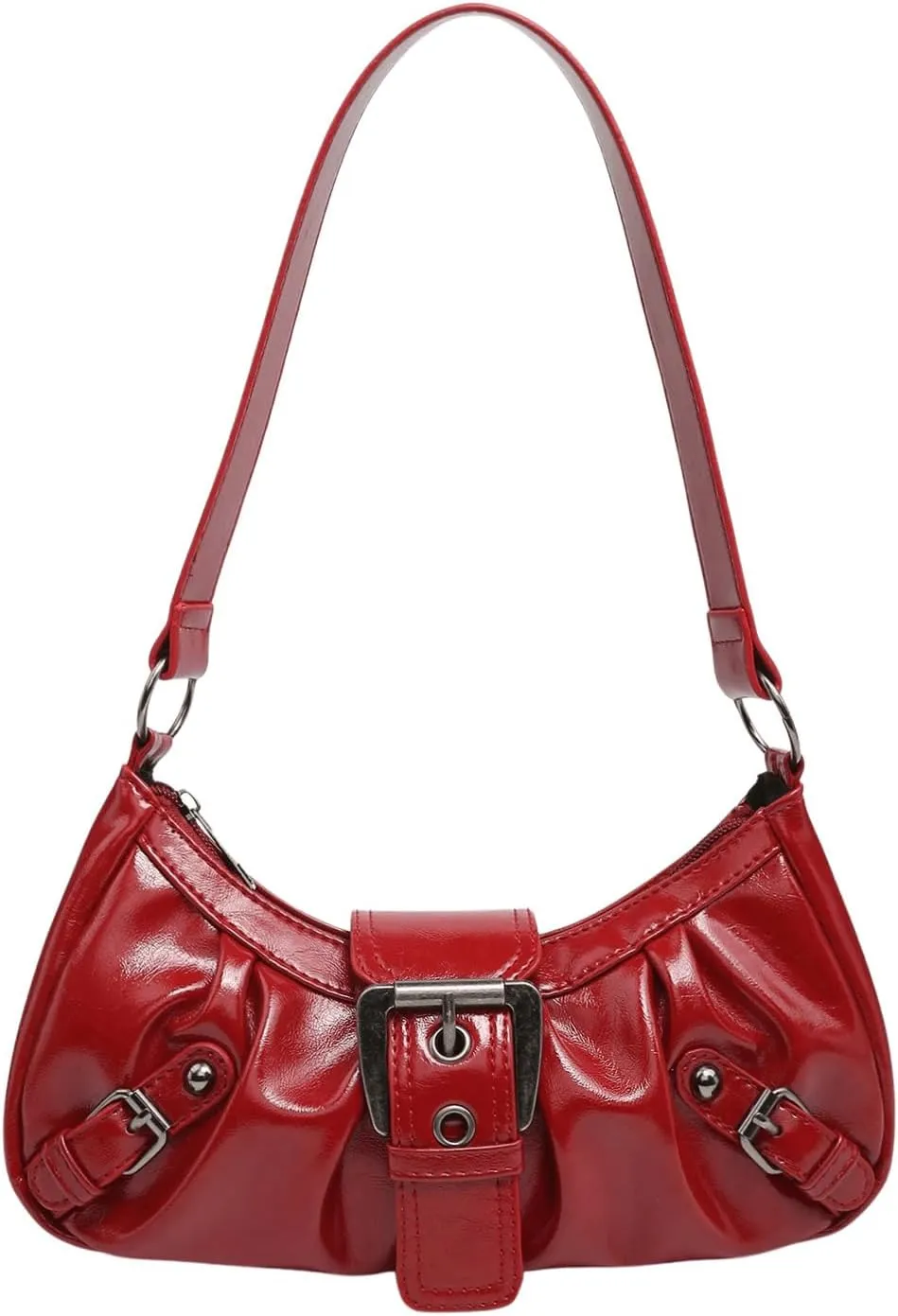 Verdusa Women's Y2k Purse Top Handle Shoulder Bag Buckle Punk Hobo Clutch Purses Bags