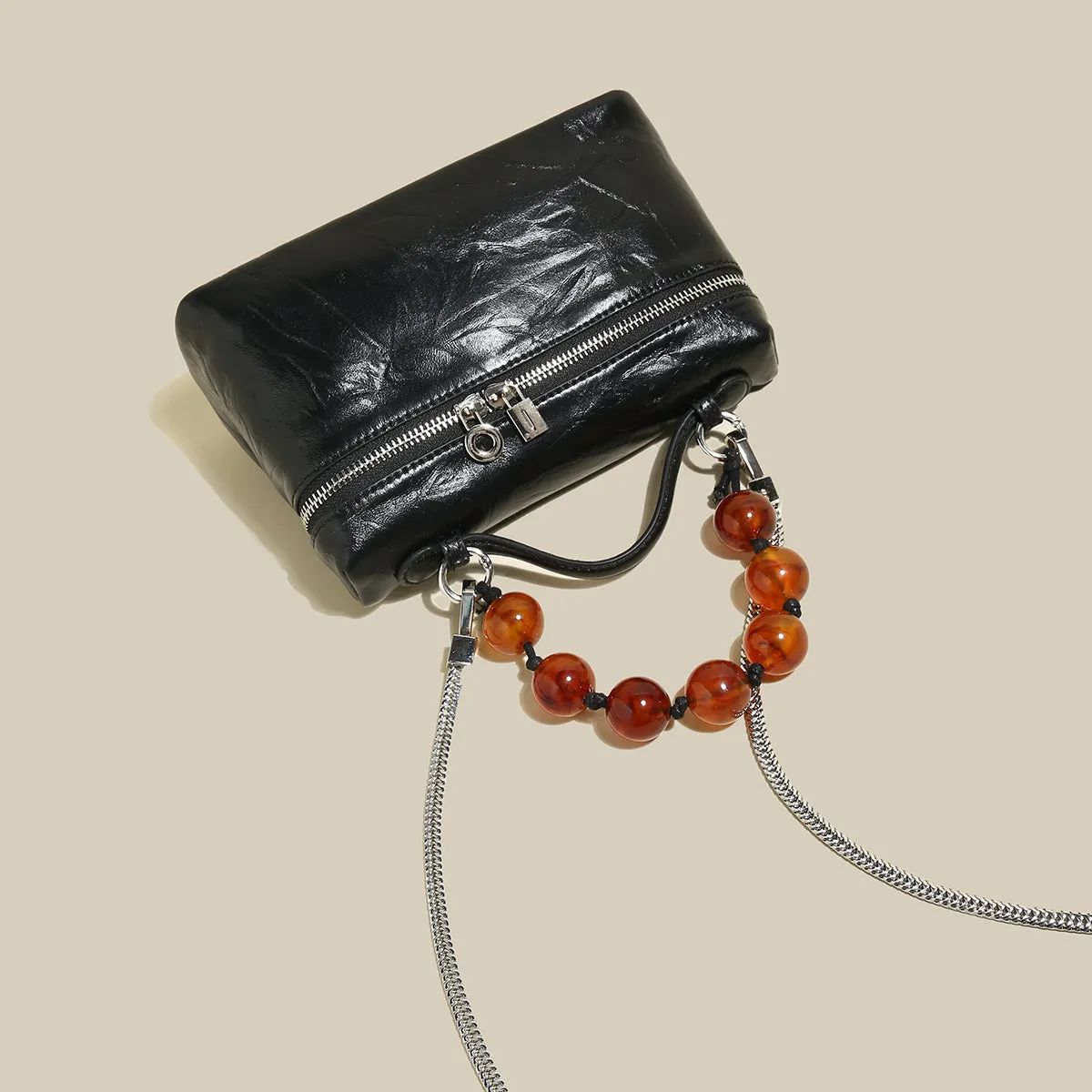 Vintage Bag with Shoulder Bead Streamlined Vanity IoT-powered Strap Resin