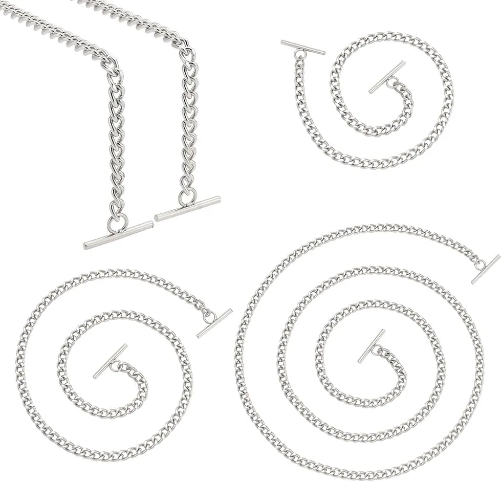 WADORN 3 Sizes Iron Flat Chain Handbag Purse Chain Strap Shoulder Bag Crossbody Strap Replacement Purse Link Chains