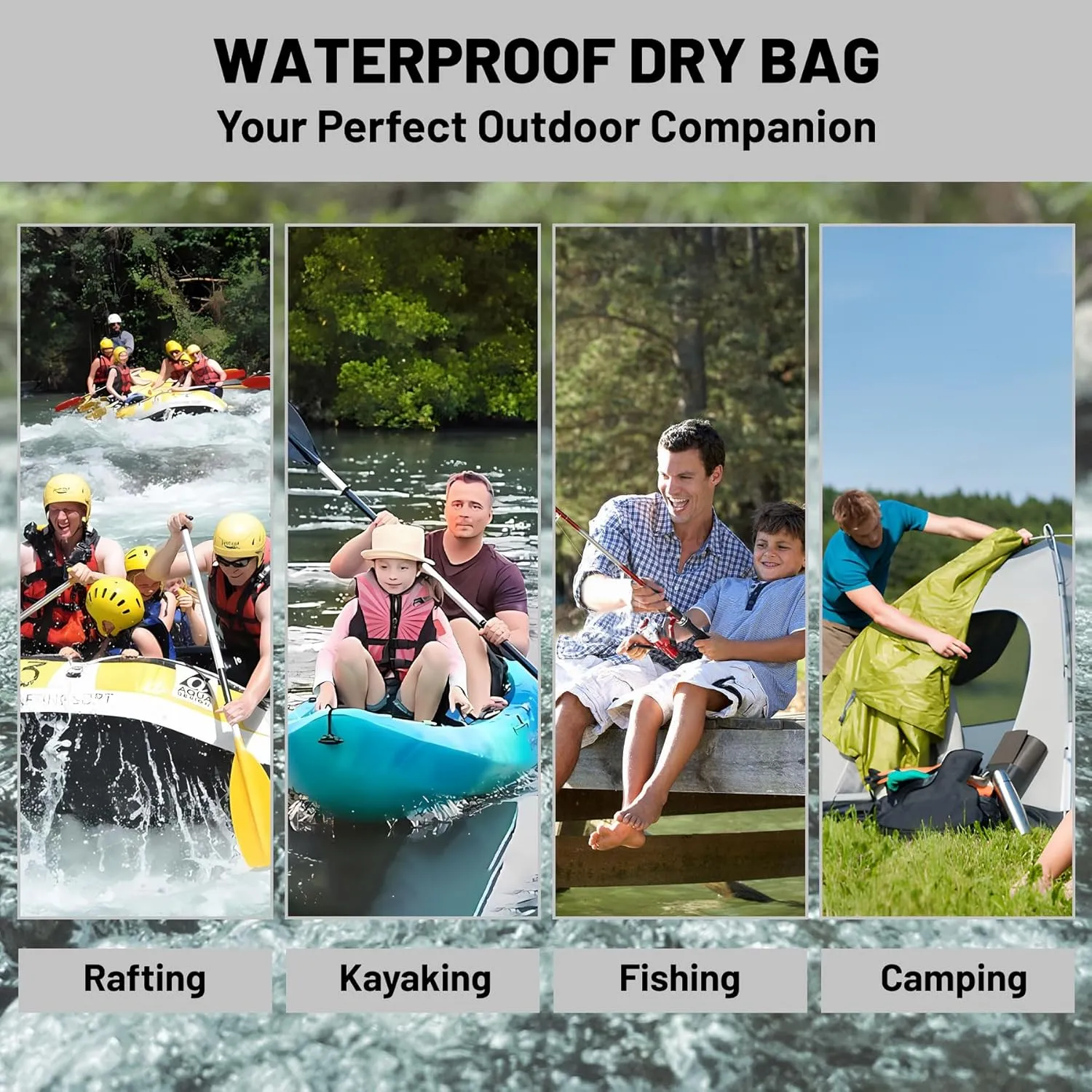 Waterproof Dry Bag,Roll Top Retro Rustic Barn Wood Small Waterproof Backpack 5L/10L/20L Floating and Lightweight Bags for Kayaking, Boating, Fishing, Swimming and Camping