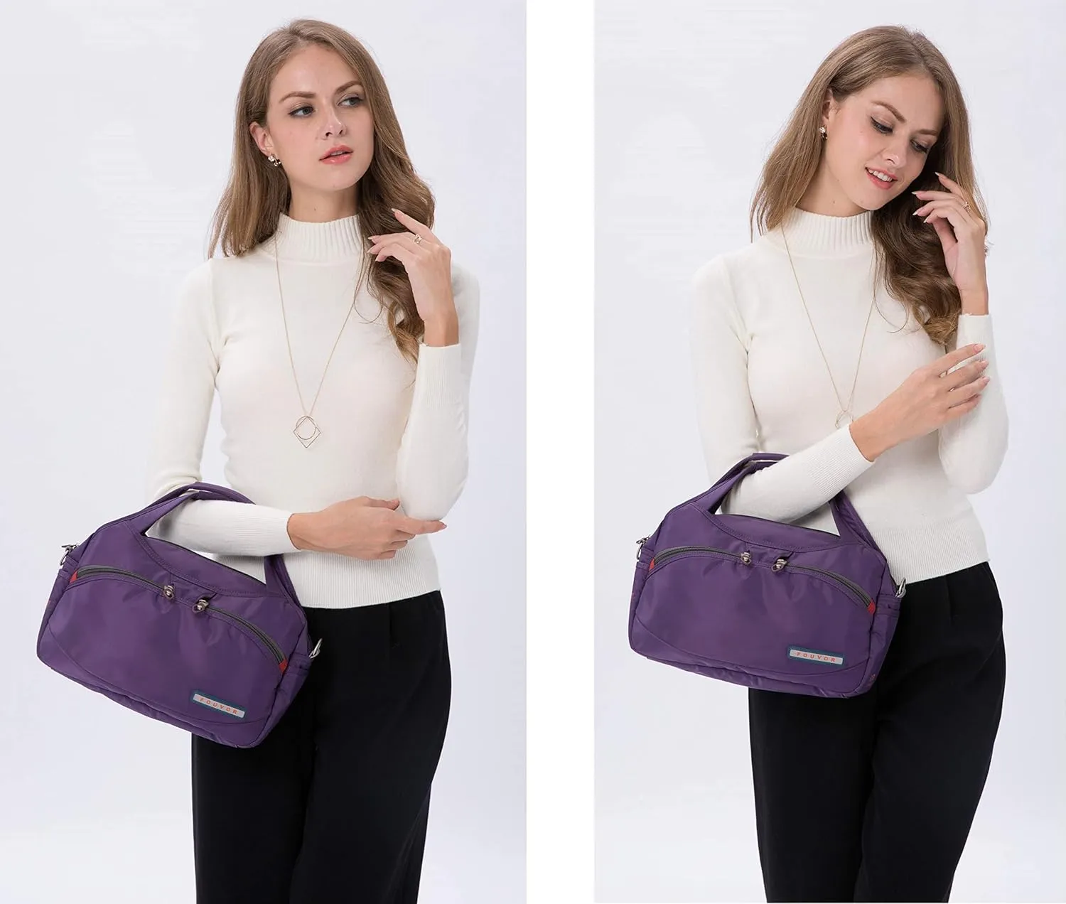 Waterproof Nylon Crossbody Bags for Women Multi-Pocket Shoulder Bag Travel Purse and Handbag