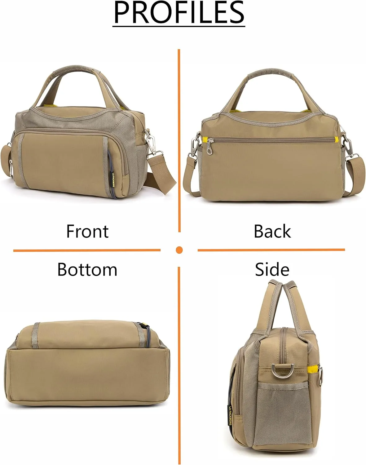 Waterproof Nylon Crossbody Bags for Women Multi-Pocket Shoulder Bag Travel Purse and Handbag