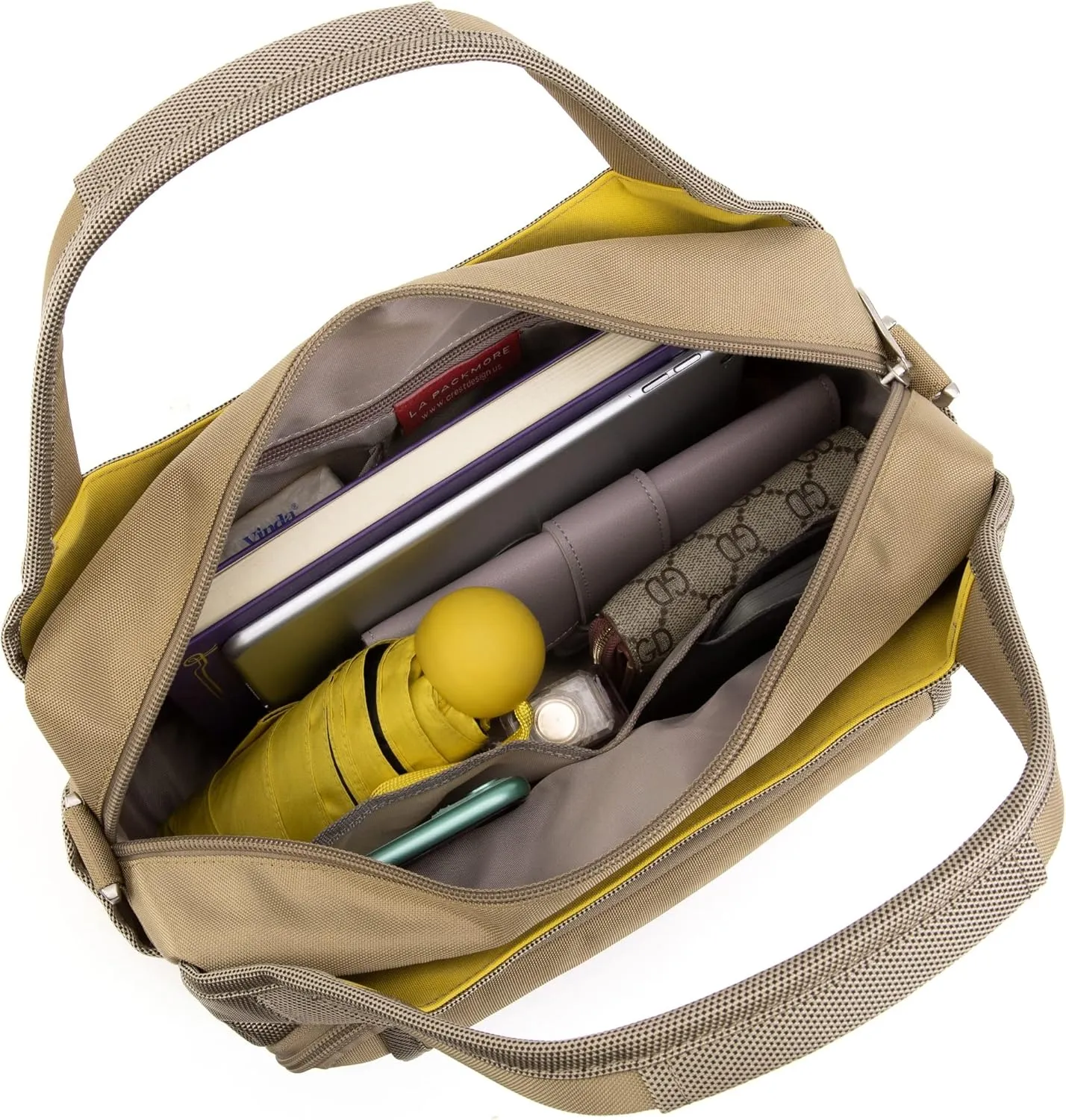 Waterproof Nylon Crossbody Bags for Women Multi-Pocket Shoulder Bag Travel Purse and Handbag