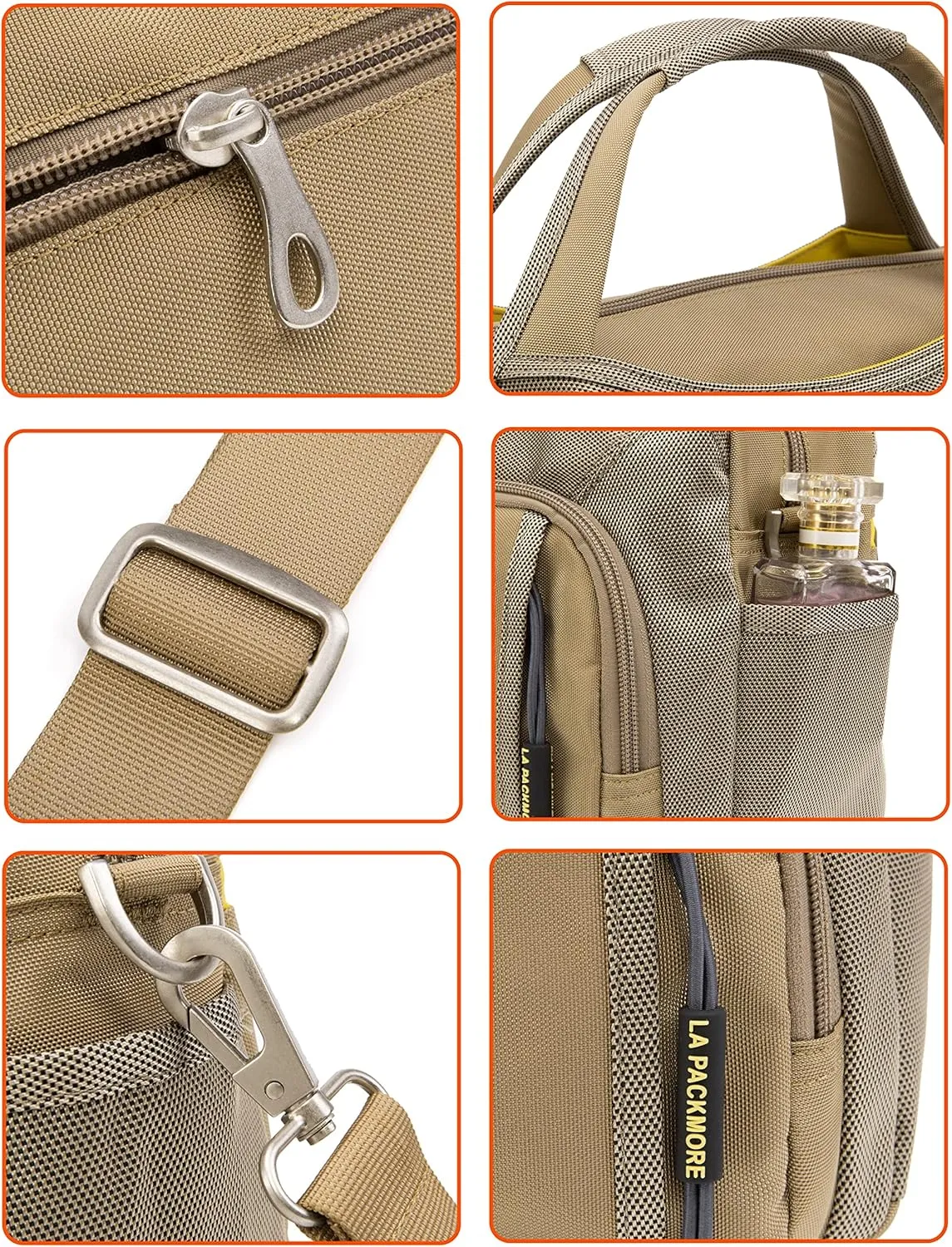 Waterproof Nylon Crossbody Bags for Women Multi-Pocket Shoulder Bag Travel Purse and Handbag
