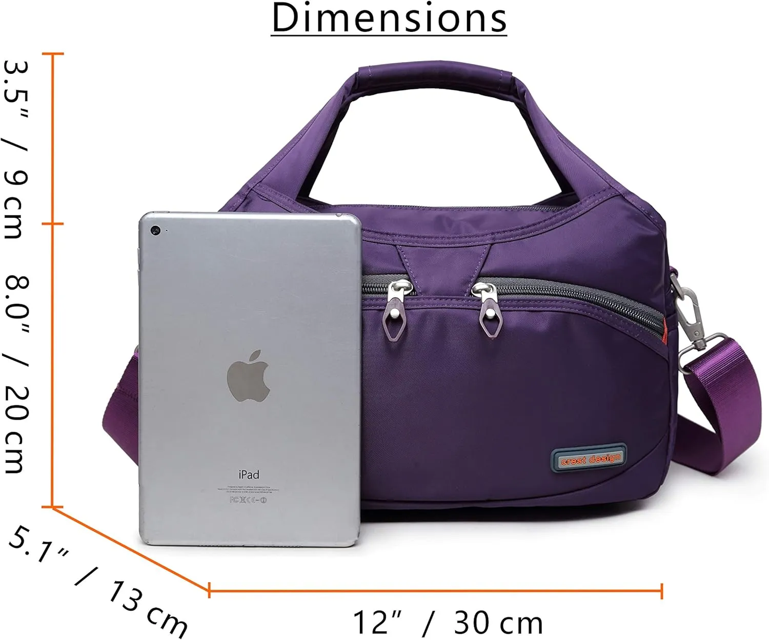 Waterproof Nylon Crossbody Bags for Women Multi-Pocket Shoulder Bag Travel Purse and Handbag