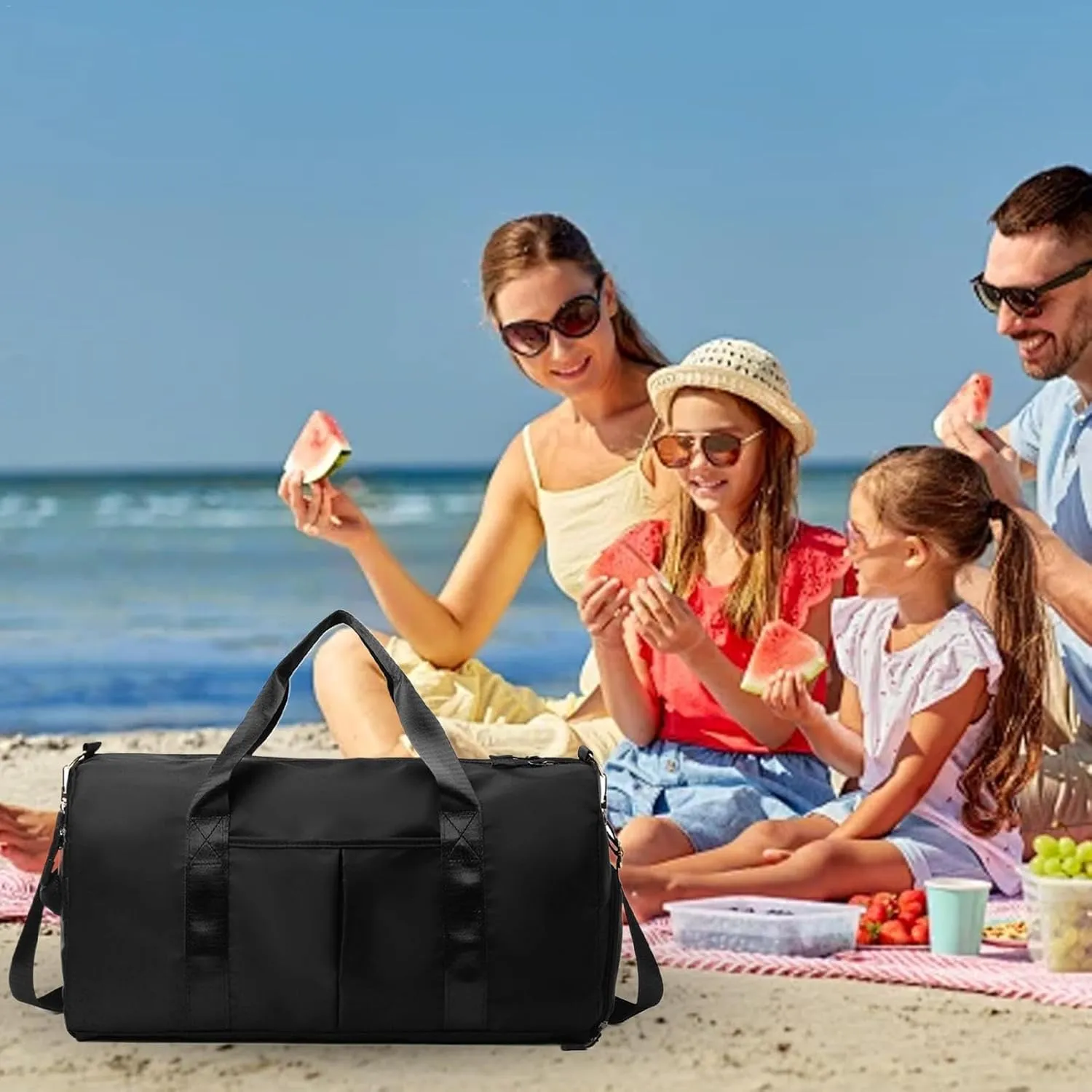 Waterproof Sports Bag, Workout Bag with Compartments | Oxford Fabric Gym Bag with Large Capacity - Multifunctional Exercise Bags, Wear-resistant Shoulder Bag, Black, Consulte la descripción, See