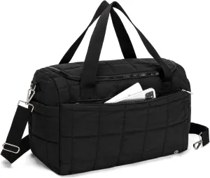 WESTBRONCO Travel Duffle Bag for Women, 25L Quilted Weekender Overnight Bag, Soft, Lightweight, Large Crossbody Gym bags