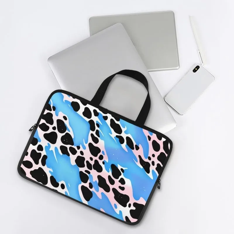 White Daisy Ladybug Laptop Bag Polka Dots Daisy Notebook Bags Border Collie Computer Case for Laptop or Tablet