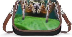 Wildlife Spider Shoulder Bags PU Leather Shoulder Handbag Large Capacity Crossbody Bag for Women