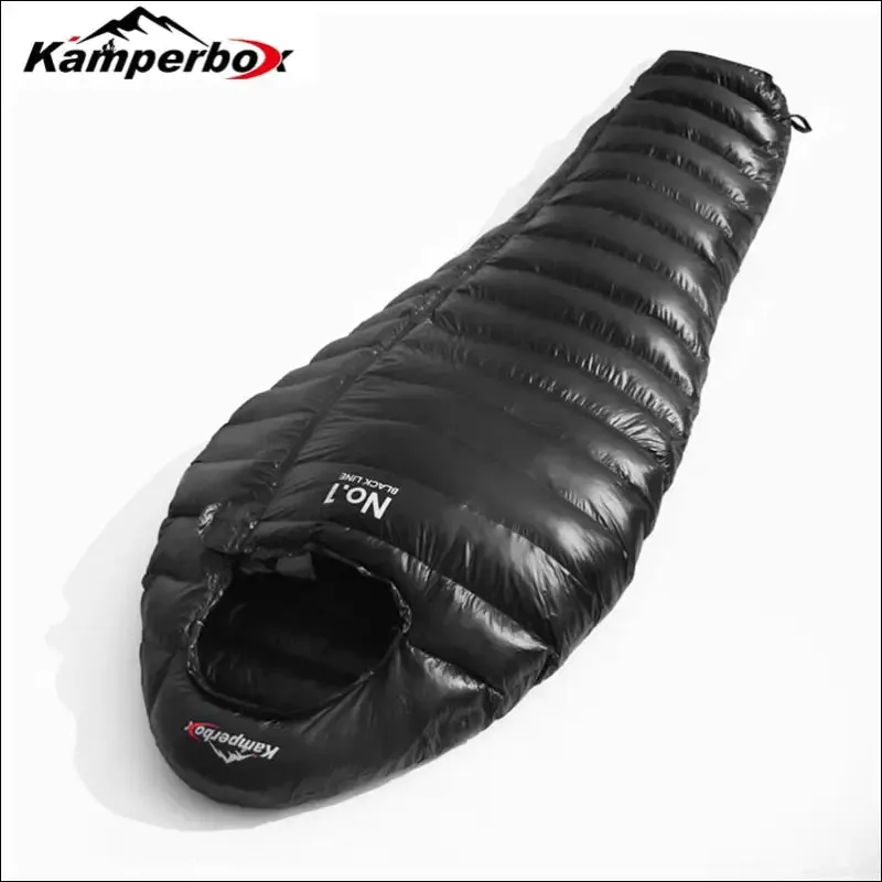 Winter mummy sleeping bag - cold weather, -22°c limit temperature, ultralight & spacious, 195x80cm