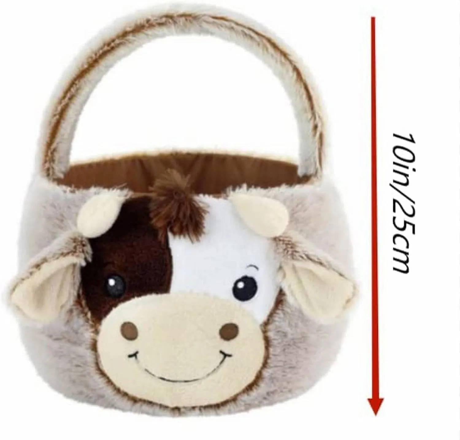 with Plush Tote 2022 Bags Easter In/25cm【New】 Cow Easter Buckets Plush Cow Bags for Hunting Plush Basket Easter 10 Cute Ear Easter for Girls Home Textile Storage Blanket (White, One Size)