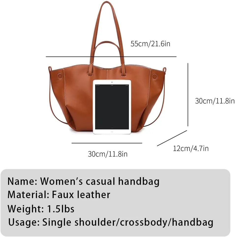 Women Dumpling Cloud Bag Faux Leather Tote Bag for Women Trendy Handbag Purse Fall Shoulder Bag with Magnetic Closure