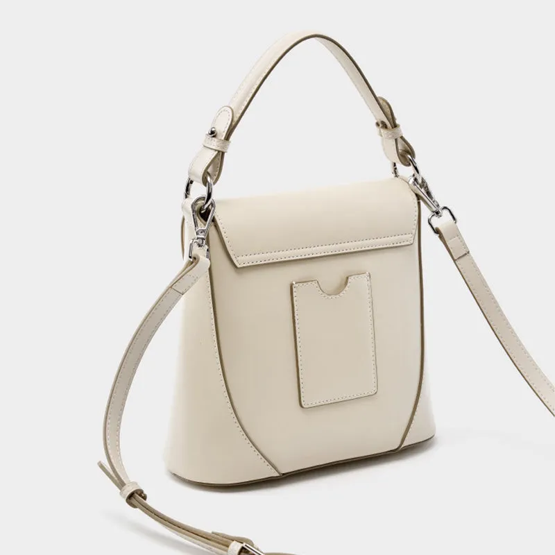 Women Fashion Plain Leather Simple Shoulder Bag