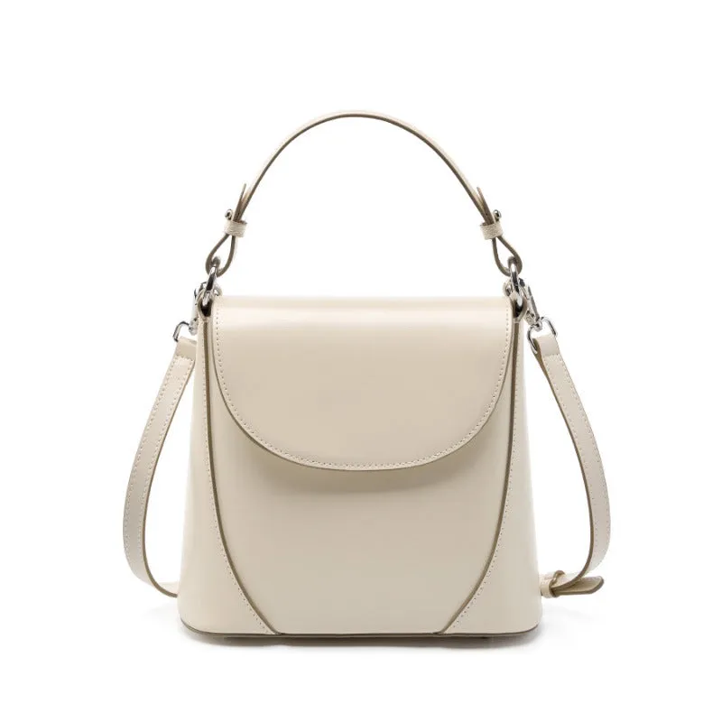 Women Fashion Plain Leather Simple Shoulder Bag