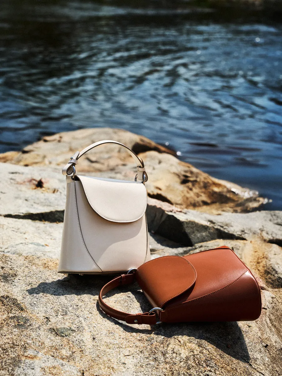 Women Fashion Plain Leather Simple Shoulder Bag
