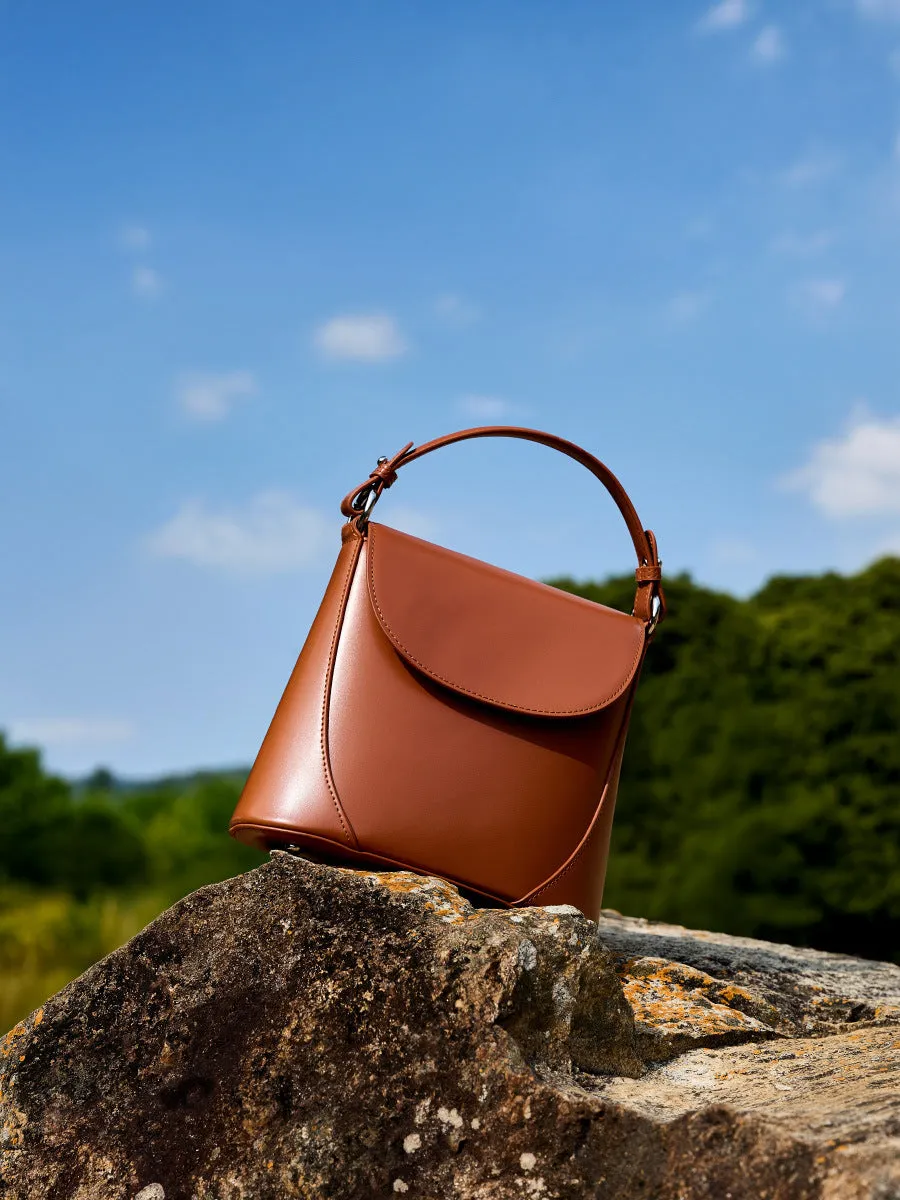 Women Fashion Plain Leather Simple Shoulder Bag